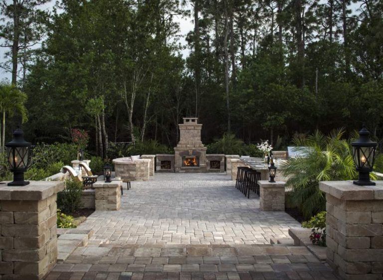 Fireplace and fire pit pavers by Molina & Son Brick Pavers in South Florida